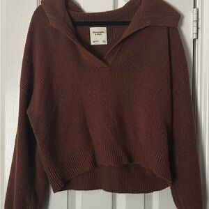 Abercrombie & Fitch Brown V-Neck Sweater
